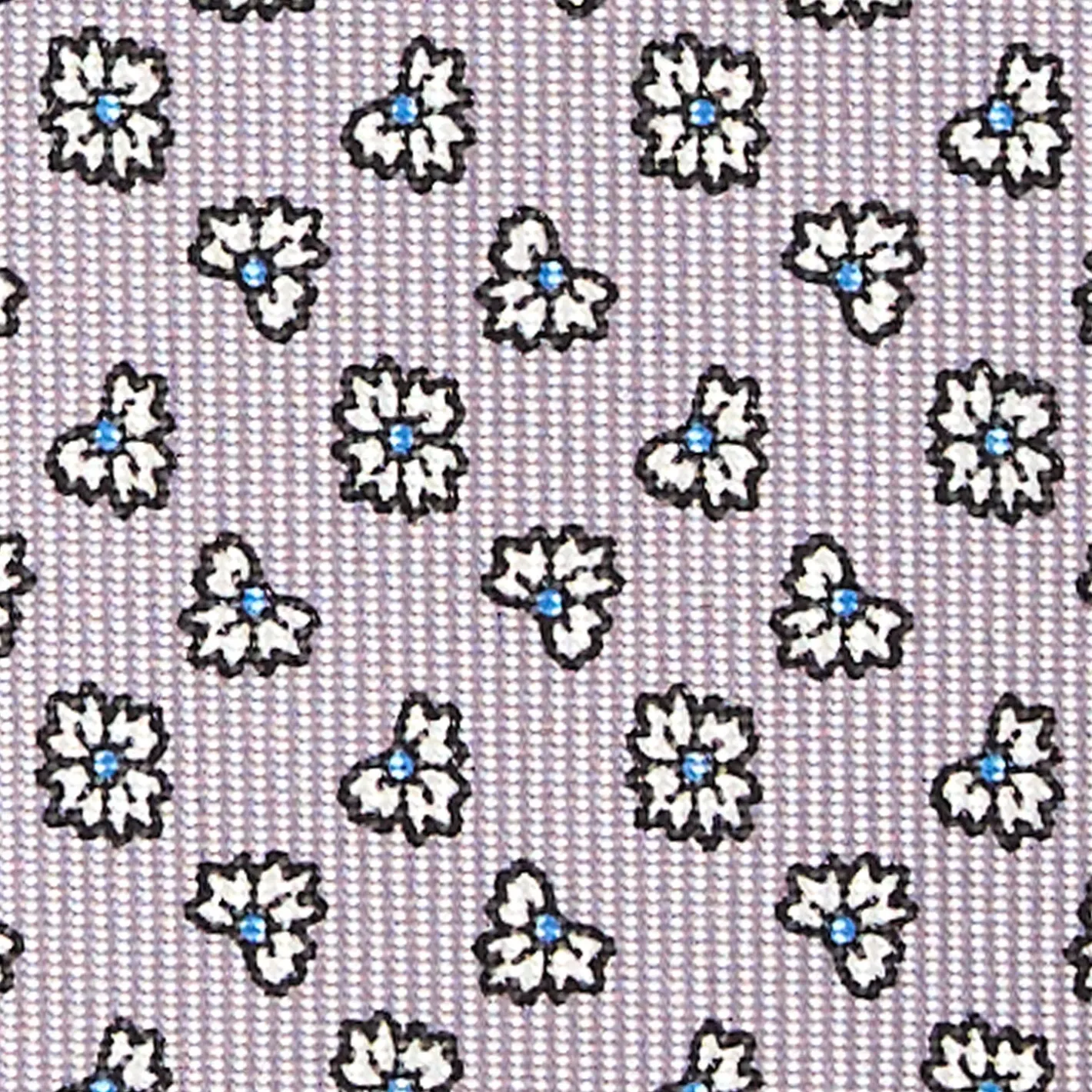 E.Marinella CRAVATTA SARTORIALE CLASSICA IN SETA GRIGIO CHIARO Microfantasia fiore Hot