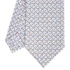 E.Marinella CRAVATTA SARTORIALE CLASSICA IN SETA BIANCO Microfantasia fiore Clearance