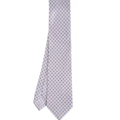 E.Marinella CRAVATTA SARTORIALE CLASSICA IN SETA GRIGIO CHIARO Microfantasia fiore Online