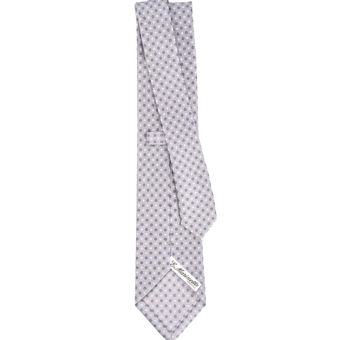 E.Marinella CRAVATTA SARTORIALE CLASSICA IN SETA GRIGIO CHIARO Microfantasia fiore Online
