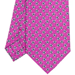E.Marinella CRAVATTA SARTORIALE CLASSICA IN SETA FUCSIA Microfantasia fiore Discount