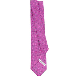 E.Marinella CRAVATTA SARTORIALE CLASSICA IN SETA FUCSIA Microfantasia fiore Discount