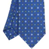 E.Marinella CRAVATTA SARTORIALE CLASSICA IN SETA BLU Microfantasia fiore Outlet