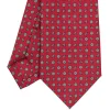 E.Marinella CRAVATTA SARTORIALE CLASSICA IN SETA BORDEAUX Microfantasia fiore Discount