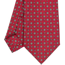 E.Marinella CRAVATTA SARTORIALE CLASSICA IN SETA BORDEAUX Microfantasia fiore Discount