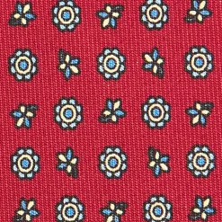 E.Marinella CRAVATTA SARTORIALE CLASSICA IN SETA BORDEAUX Microfantasia fiore Discount