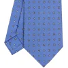 E.Marinella CRAVATTA SARTORIALE CLASSICA IN SETA AZZURRO POLVERE Microfantasia fiore Best