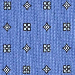 E.Marinella CRAVATTA SARTORIALE CLASSICA IN SETA AZZURRO POLVERE Microfantasia fiore Best