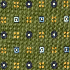 E.Marinella CRAVATTA SARTORIALE CLASSICA IN SETA VERDE OLIVA Microfantasia fiore Online