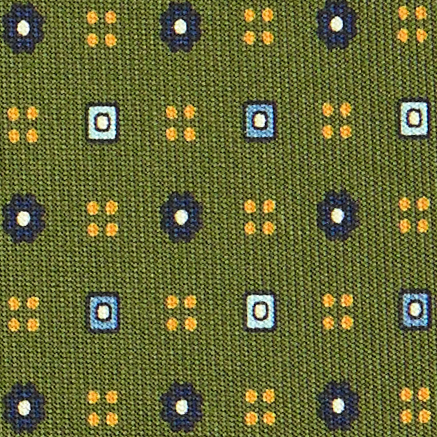 E.Marinella CRAVATTA SARTORIALE CLASSICA IN SETA VERDE OLIVA Microfantasia fiore Online
