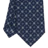 E.Marinella CRAVATTA SARTORIALE CLASSICA IN SETA BLU SCURO Microfantasia fiore Online