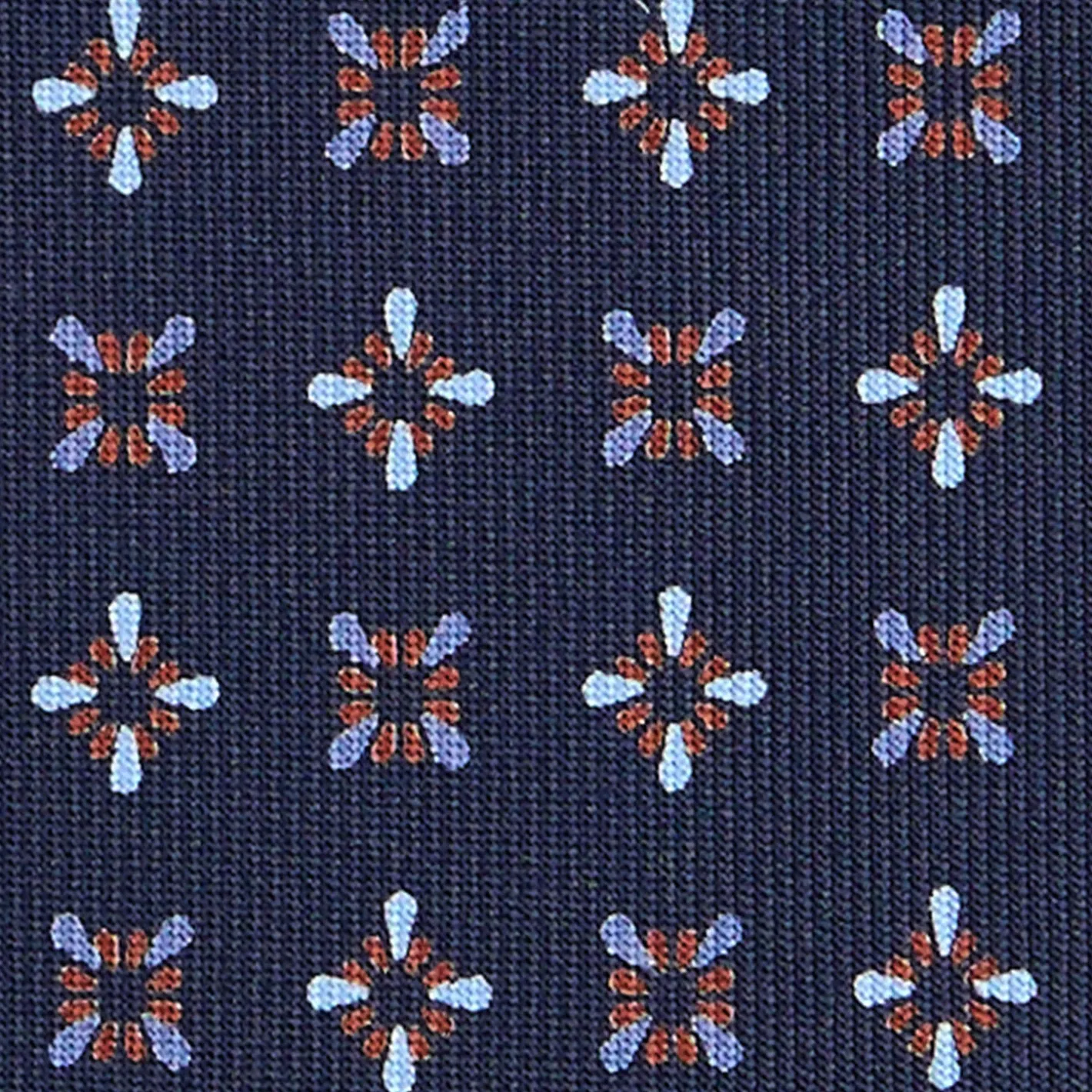 E.Marinella CRAVATTA SARTORIALE CLASSICA IN SETA BLU SCURO Microfantasia fiore Sale