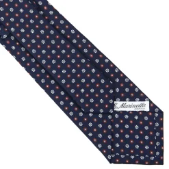 E.Marinella CRAVATTA SARTORIALE CLASSICA IN SETA BLU SCURO Microfantasia fiore Discount