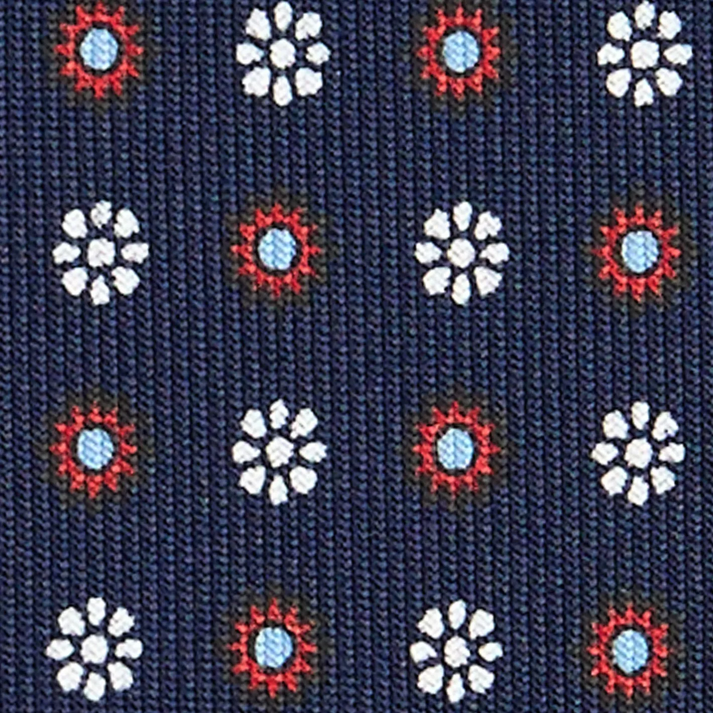 E.Marinella CRAVATTA SARTORIALE CLASSICA IN SETA BLU SCURO Microfantasia fiore Discount