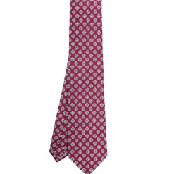 E.Marinella CRAVATTA SARTORIALE CLASSICA IN SETA BORDEAUX Microfantasia fiore Best