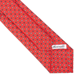 E.Marinella CRAVATTA SARTORIALE CLASSICA IN SETA ROSSA Microfantasia fiore Hot