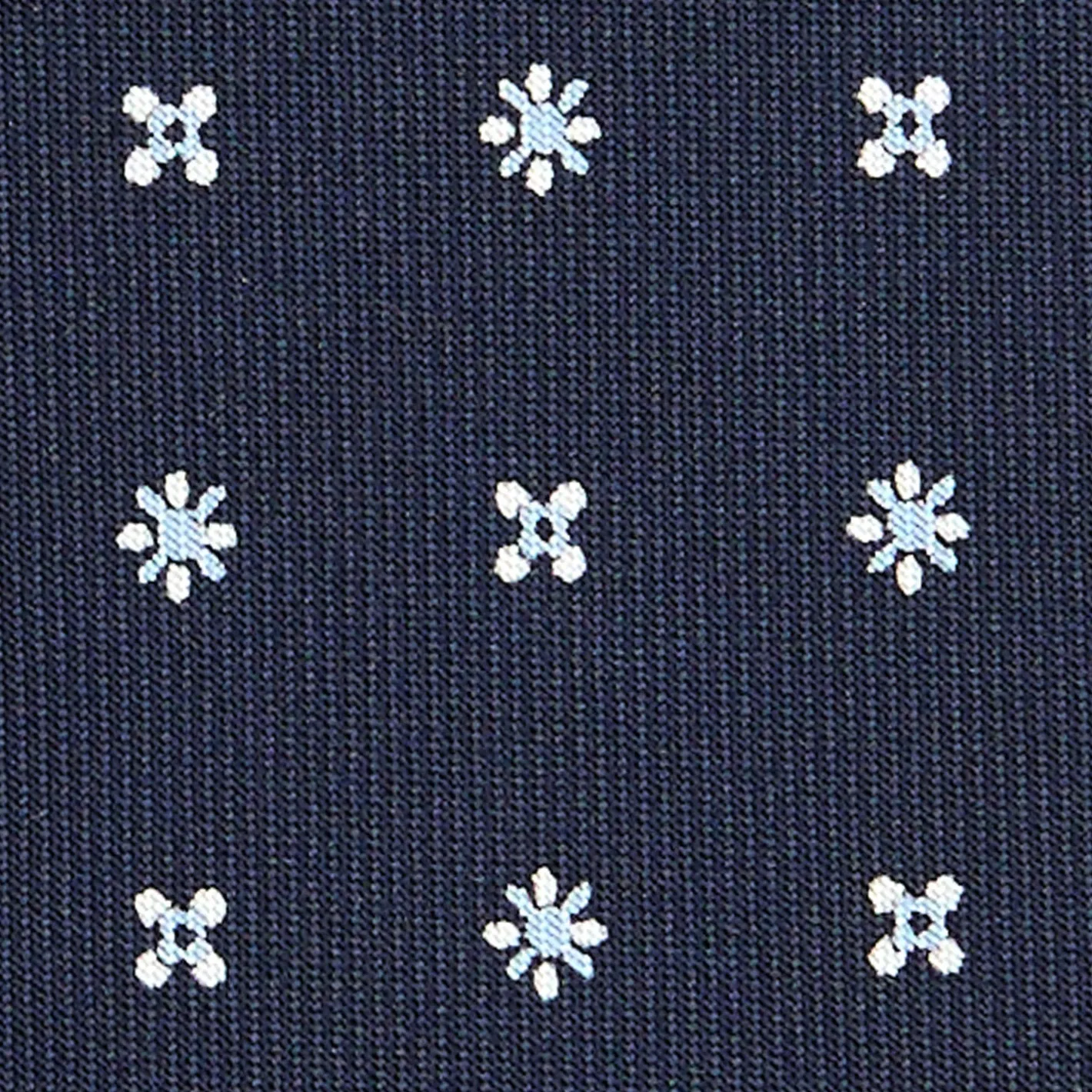 E.Marinella CRAVATTA SARTORIALE CLASSICA IN SETA BLU SCURO Microfantasia fiore New
