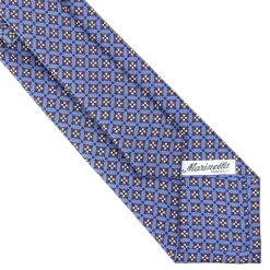 E.Marinella CRAVATTA SARTORIALE CLASSICA IN SETA AZZURRO POLVERE Microfantasia fiore Sale