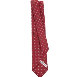 E.Marinella CRAVATTA SARTORIALE CLASSICA IN SETA BORDEAUX Microfantasia Discount