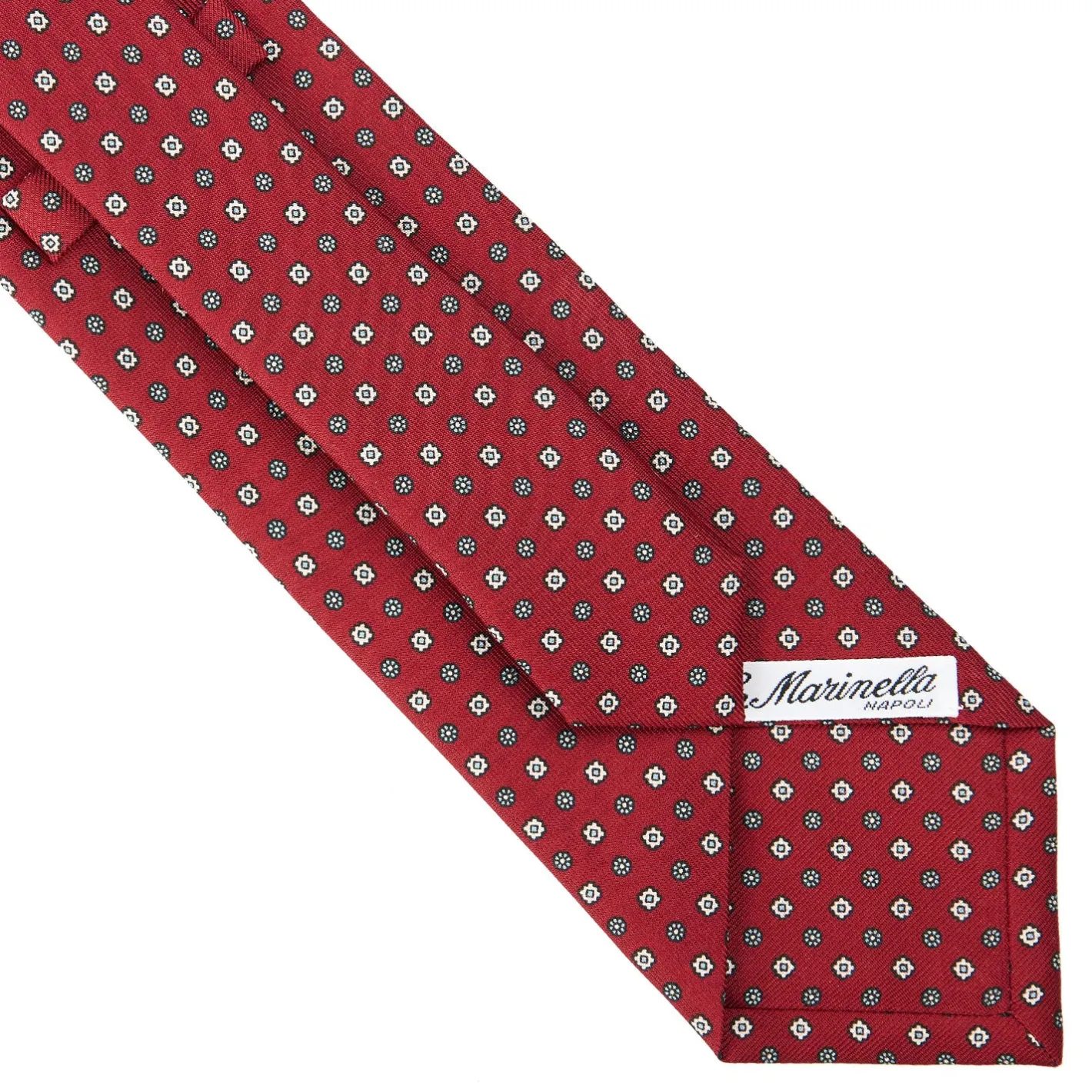 E.Marinella CRAVATTA SARTORIALE CLASSICA IN SETA BORDEAUX Microfantasia Discount