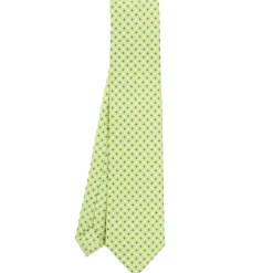 E.Marinella CRAVATTA SARTORIALE CLASSICA IN SETA VERDE CHIARO Microfantasia fiore Discount