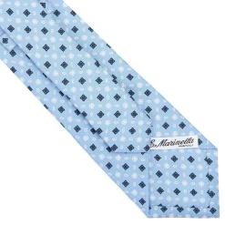 E.Marinella CRAVATTA SARTORIALE CLASSICA IN SETA AZZURRA Microfantasia fiore Hot