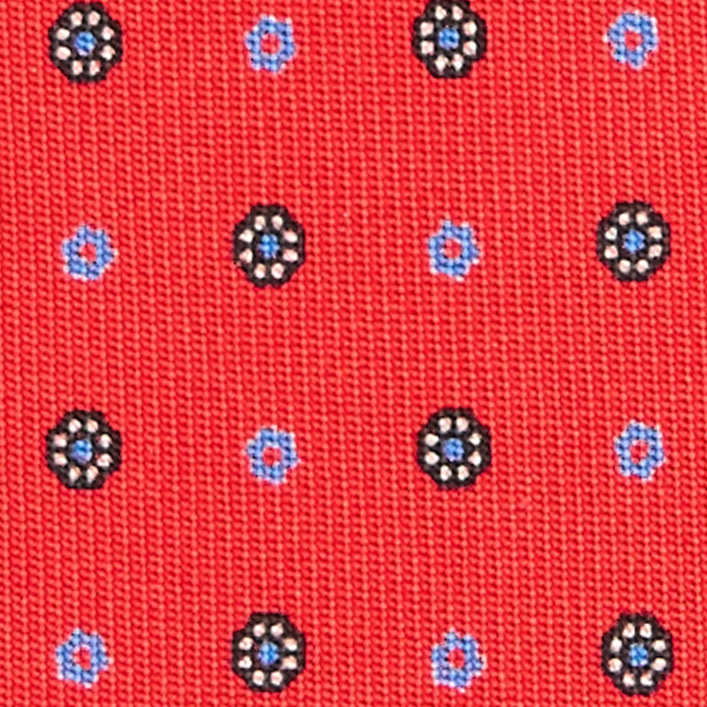 E.Marinella CRAVATTA SARTORIALE CLASSICA IN SETA ROSSO Microfantasia fiore