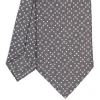E.Marinella CRAVATTA SARTORIALE CLASSICA IN SETA GRIGIO CHIARO Microfantasia fiore Discount