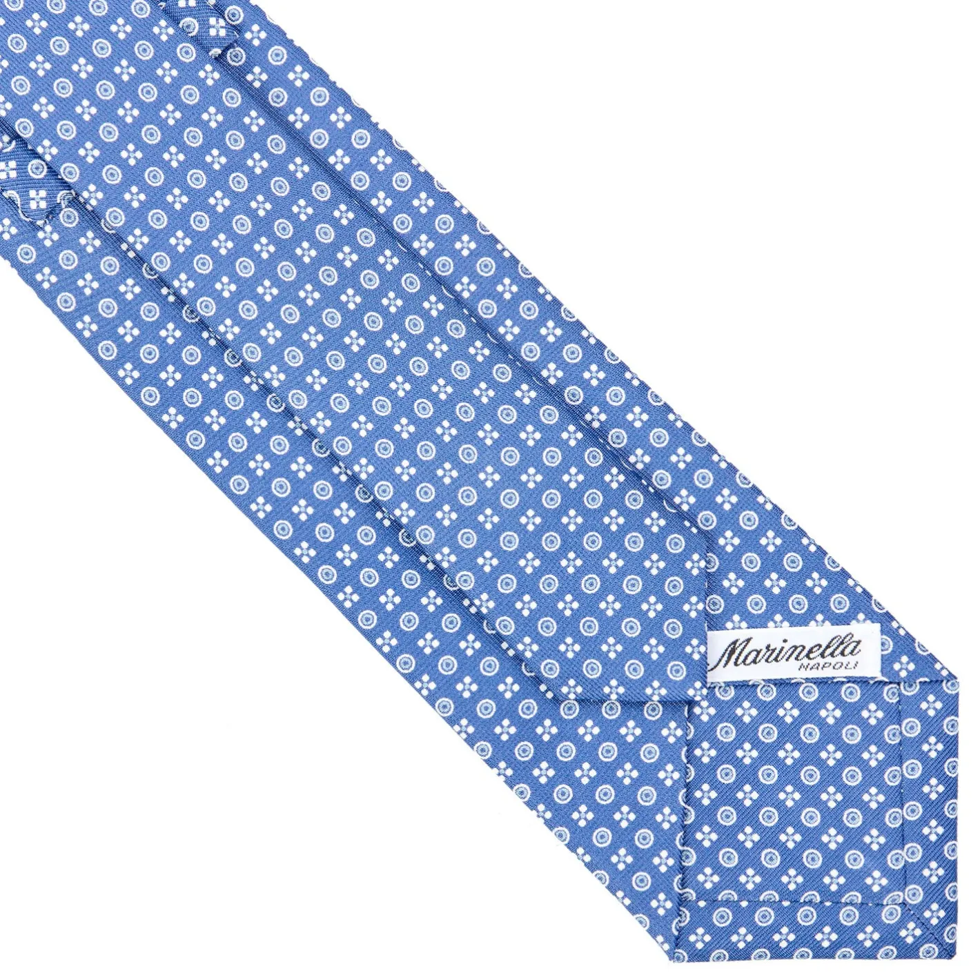 E.Marinella CRAVATTA SARTORIALE CLASSICA IN SETA AZZURRO POLVERE Microfantasia fiore