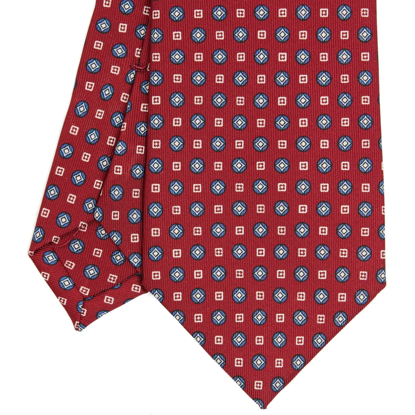 E.Marinella CRAVATTA SARTORIALE CLASSICA IN SETA BORDEAUX Microfantasia fiore Sale