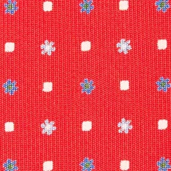 E.Marinella CRAVATTA SARTORIALE CLASSICA IN SETA ROSSA Microfantasia fiore Best