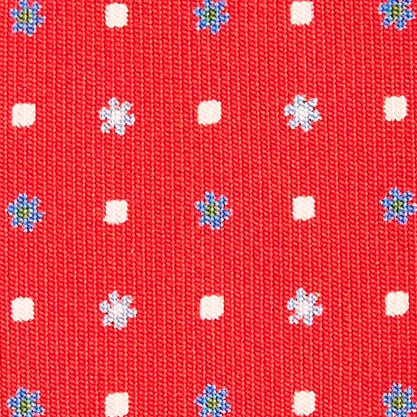 E.Marinella CRAVATTA SARTORIALE CLASSICA IN SETA ROSSA Microfantasia fiore Best