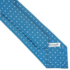 E.Marinella CRAVATTA SARTORIALE CLASSICA IN SETA BLU Microfantasia fiore Hot