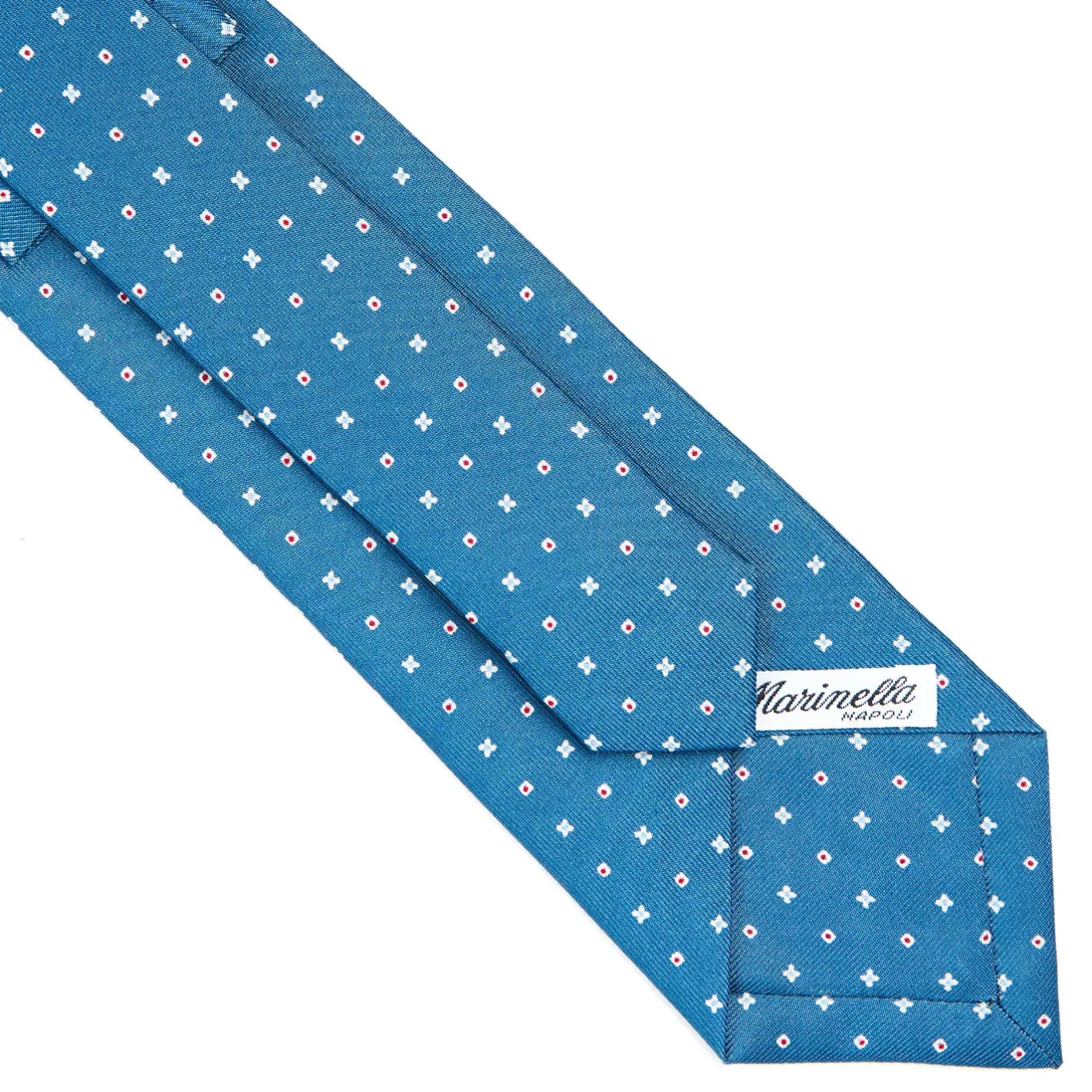 E.Marinella CRAVATTA SARTORIALE CLASSICA IN SETA BLU Microfantasia fiore Hot