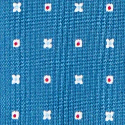 E.Marinella CRAVATTA SARTORIALE CLASSICA IN SETA BLU Microfantasia fiore Hot