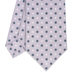 E.Marinella CRAVATTA SARTORIALE CLASSICA IN SETA GRIGIO CHIARO Microfantasia fiore Online