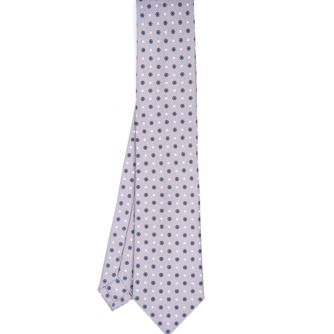 E.Marinella CRAVATTA SARTORIALE CLASSICA IN SETA GRIGIO CHIARO Microfantasia fiore Online