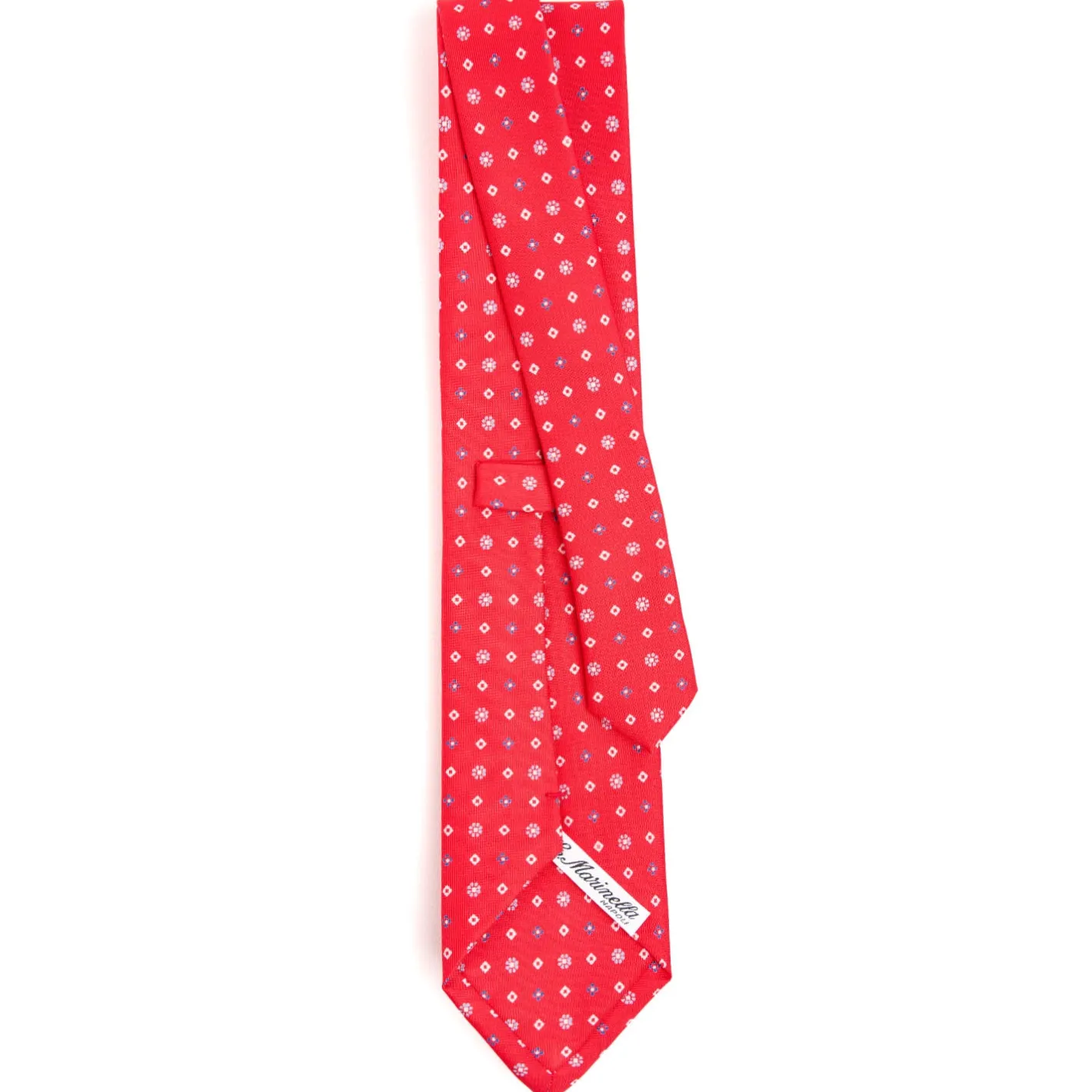 E.Marinella CRAVATTA SARTORIALE CLASSICA IN SETA ROSSA Microfantasia fiore Sale