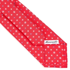 E.Marinella CRAVATTA SARTORIALE CLASSICA IN SETA ROSSA Microfantasia fiore Sale
