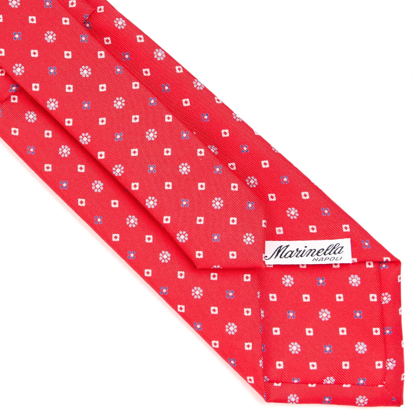 E.Marinella CRAVATTA SARTORIALE CLASSICA IN SETA ROSSA Microfantasia fiore Sale