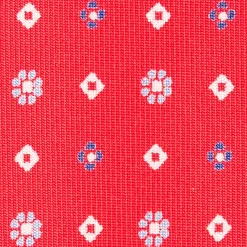 E.Marinella CRAVATTA SARTORIALE CLASSICA IN SETA ROSSA Microfantasia fiore Sale