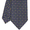 E.Marinella CRAVATTA SARTORIALE CLASSICA IN SETA BLU SCURO Microfantasia fiore Clearance