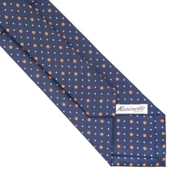 E.Marinella CRAVATTA SARTORIALE CLASSICA IN SETA BLU SCURO Microfantasia fiore Hot