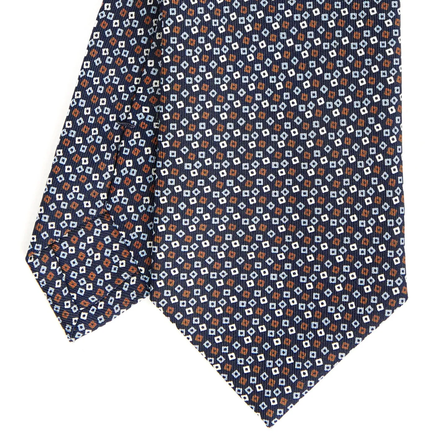E.Marinella CRAVATTA SARTORIALE CLASSICA IN SETA BLU SCURO Microfantasia fiore Online
