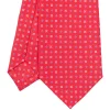 E.Marinella CRAVATTA SARTORIALE CLASSICA IN SETA ROSSA Microfantasia fiore Discount