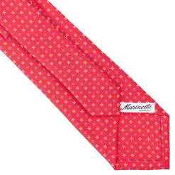 E.Marinella CRAVATTA SARTORIALE CLASSICA IN SETA ROSSA Microfantasia fiore Discount