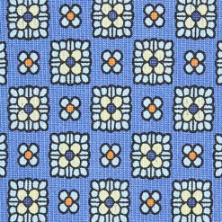 E.Marinella CRAVATTA SARTORIALE CLASSICA IN SETA AZZURRO POLVERE Microfantasia fiore Outlet