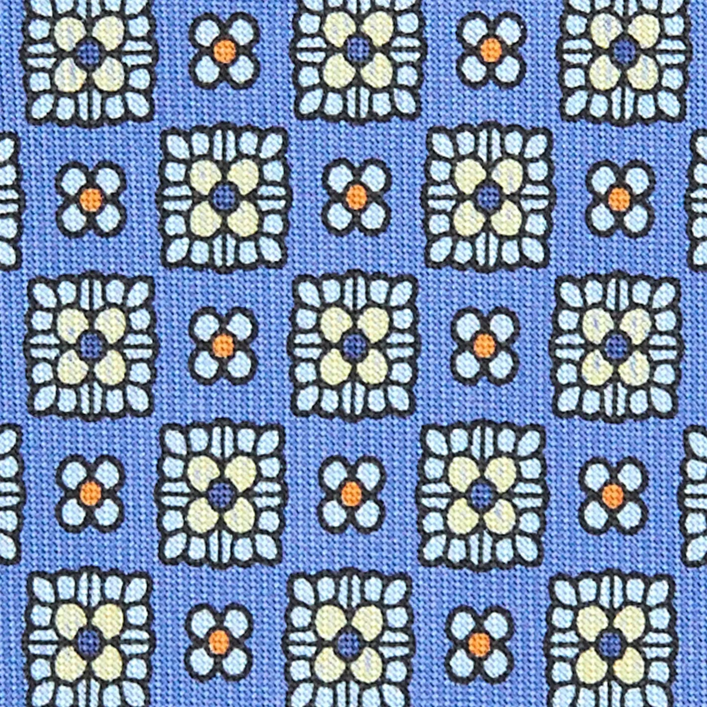 E.Marinella CRAVATTA SARTORIALE CLASSICA IN SETA AZZURRO POLVERE Microfantasia fiore Outlet