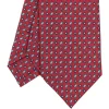 E.Marinella CRAVATTA SARTORIALE CLASSICA IN SETA BORDEAUX Microfantasia fiore Outlet