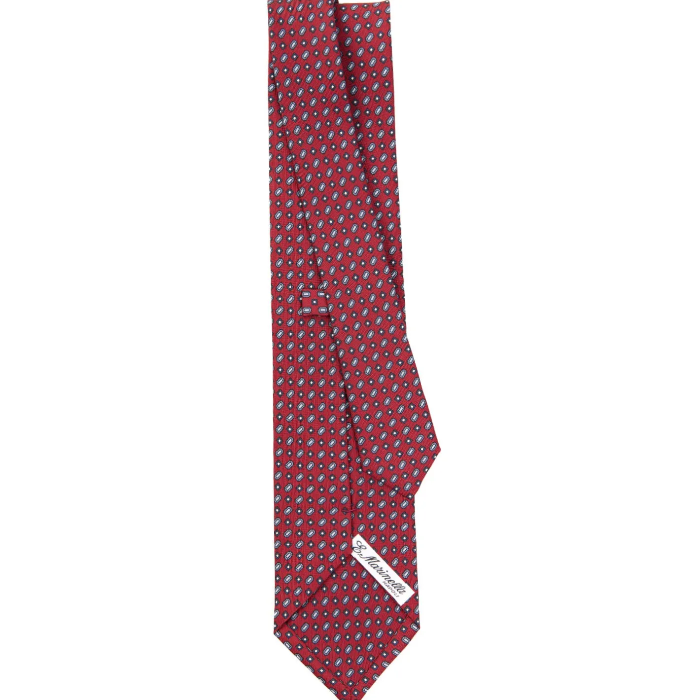 E.Marinella CRAVATTA SARTORIALE CLASSICA IN SETA BORDEAUX Microfantasia fiore Outlet
